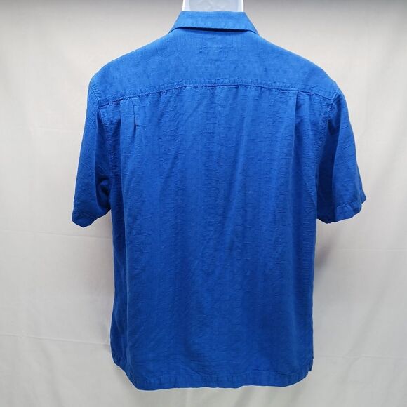 Tommy Bahama Silk & Cotton Casual Button Down Shirt Men's Large Blue............ - Picture 4 of 11